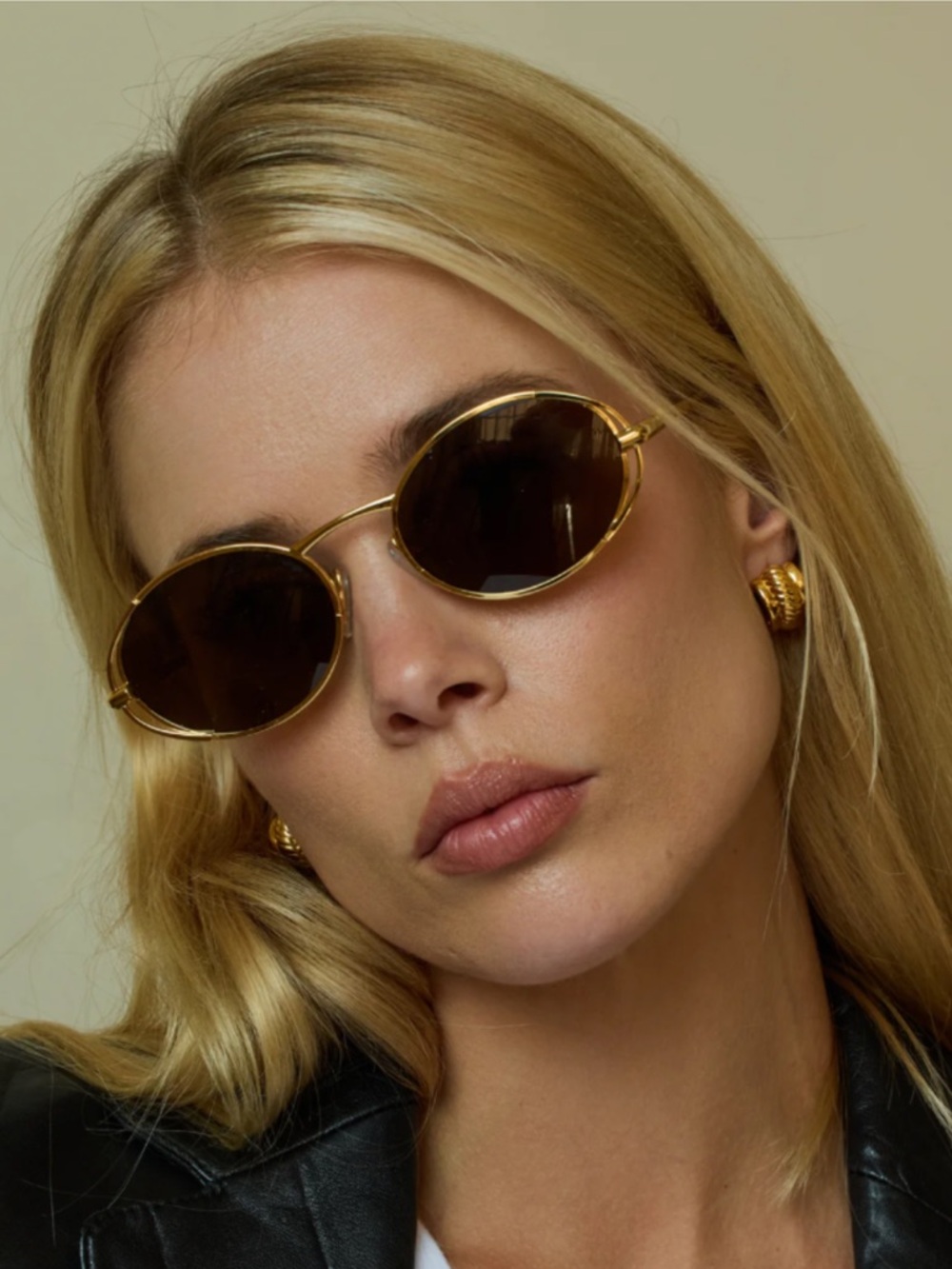 AUREUM St. Tropez Gold Oval Sunglasses